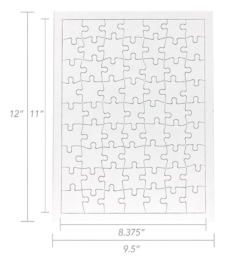 Hygloss 6 Blank Jigsaw Puzzles â€“ 9.5 x 12 Inch + Backing Card, 63 Pieces Each â€“ Hygloss DYI Party invites, Perfect for Decorating, Arts & Crafts or Party Favors - Puzzle Pieces to Draw On for Crafts - Image 2